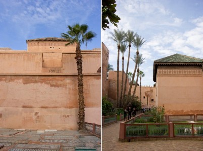 Tall date palm trees at the Saadian Tombs | Marrakech, Morocco
