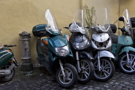 Line of motorcycles in Trastevere | Rome, Italy