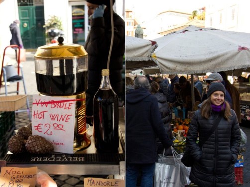Me and some hot mulled wine at Campo de Fiori | Rome. Italy