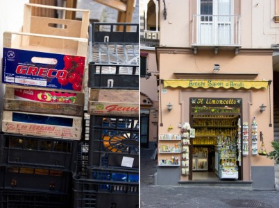 Crates and a imoncello shop | Amalfi, Italy