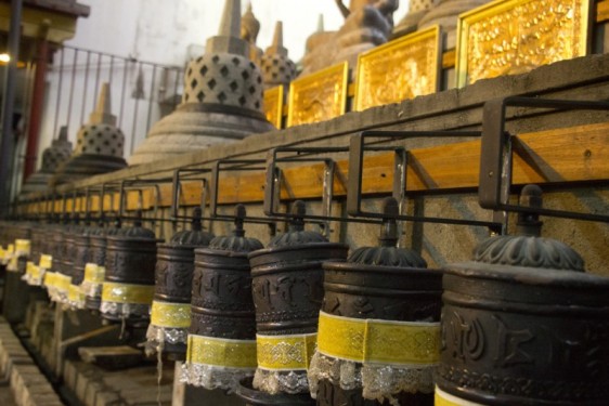 Prayer wheels at Gangaramaya Temple | Colombo, Sri Lanka