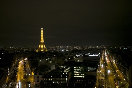 Eiffel Tower at night, from the Arc de Triomph | Paris, France