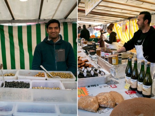 Olive stand and crepe maker | Marche Bastille, Paris, France