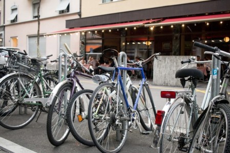 Bike stand on Gewerbeschule | Zurich, Switzerland