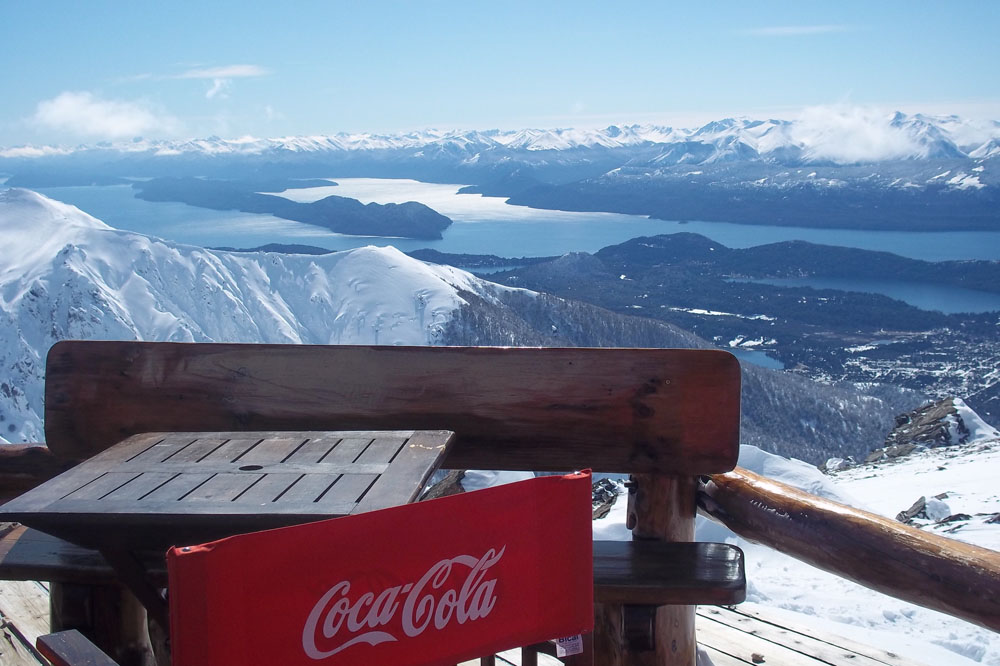 View from the cafe on top of Cerro Catedral Ski Resort Argentina