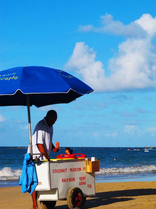 Ice Cream Stand on the Isla Verde beach in Puerto Rico