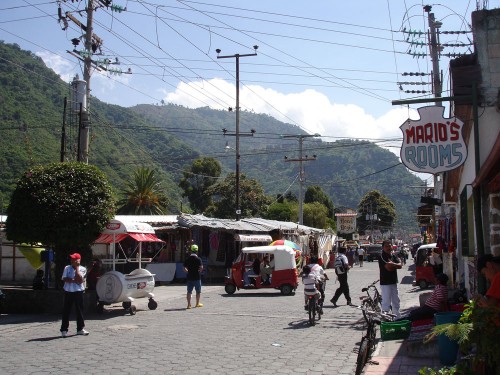 Main Street in Panajachel Lake Atitlan Guatemala