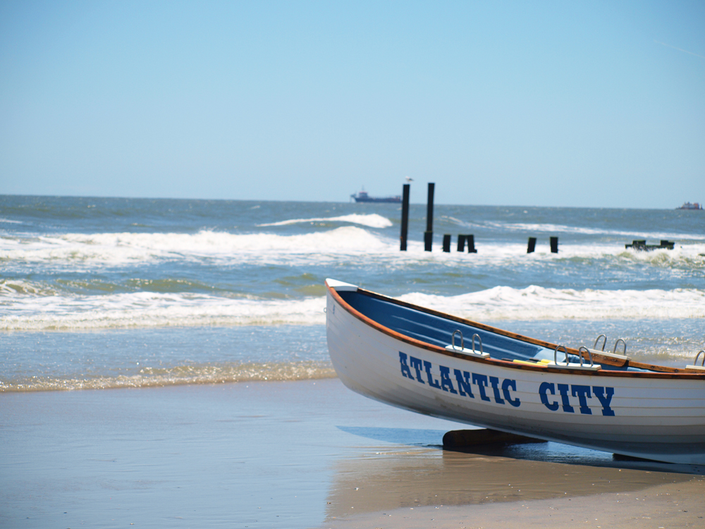 Boat on the Atlantic City beach