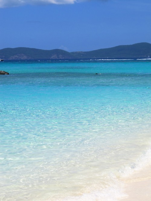 Blue Water and White Sand in Trunk Bay, St John