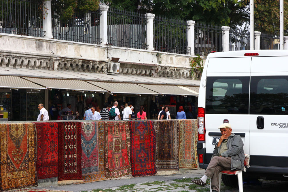 Rugs for sale outside the Grand Bazaar | Istanbul, Turkey